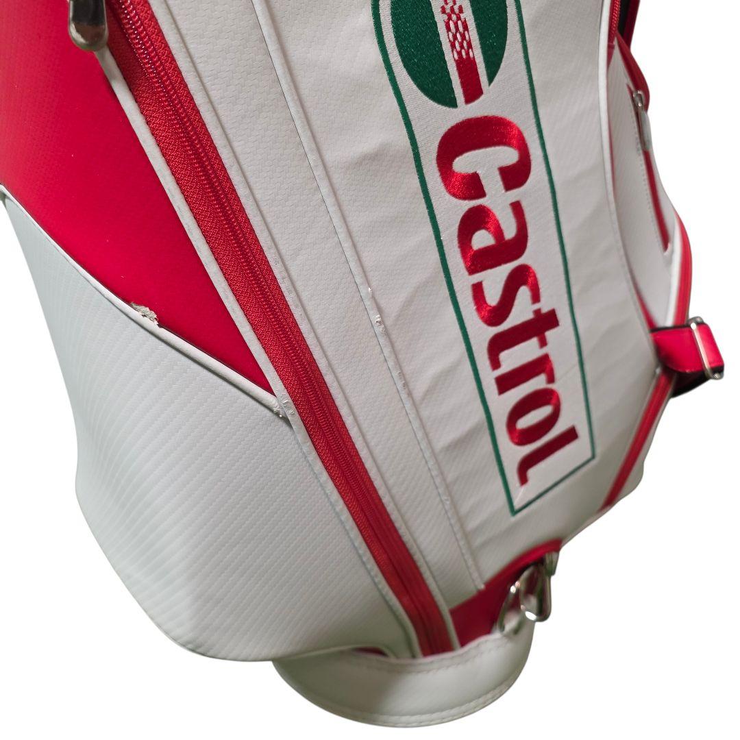 Castrol キャディバッグ 赤白 三点式 カストロール 希少 レア