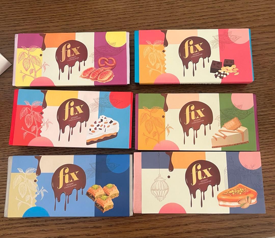 6種6枚　FIX オリジナル　ドバイチョコ　ピスタチオ(ミルク)入り11/4発送