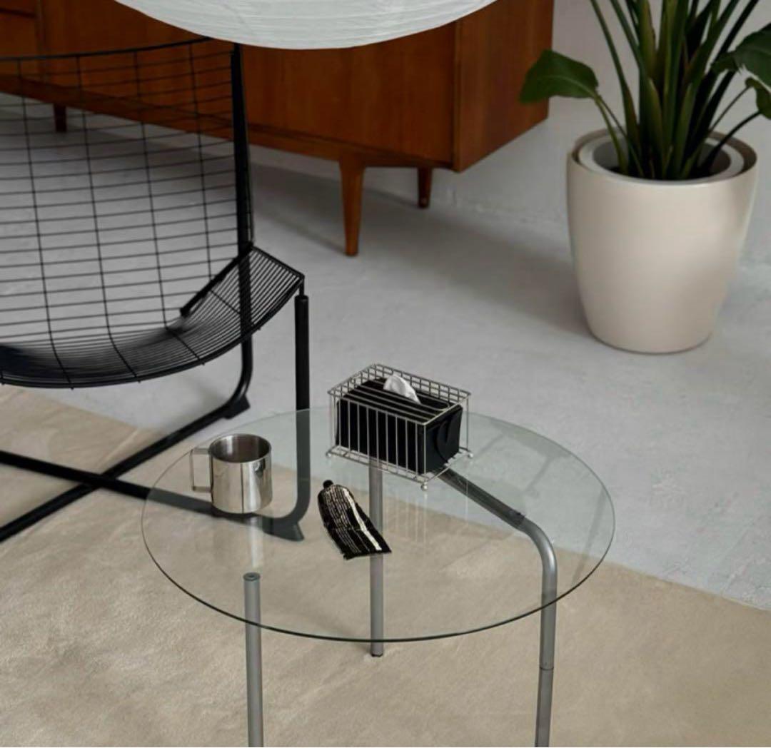 ART OF BLACK ガラス ラウンド 丸 テーブル 60cm