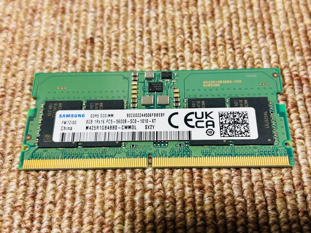 DDR5 5600 16GB SODIMM ノート用 Samsung ベアボーン
