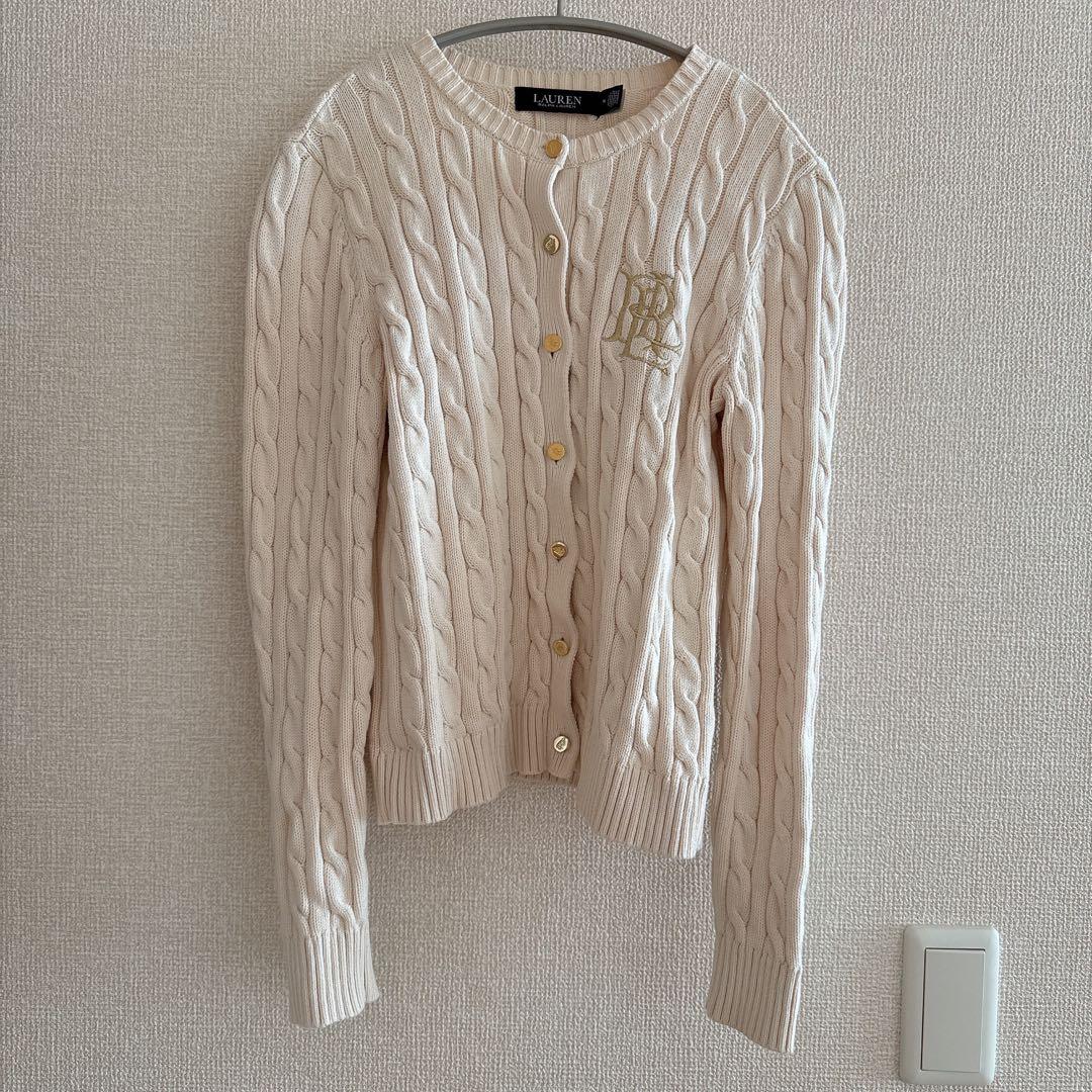 ケーブルニット コットン カーディガン ラルフローレン Mサイズ