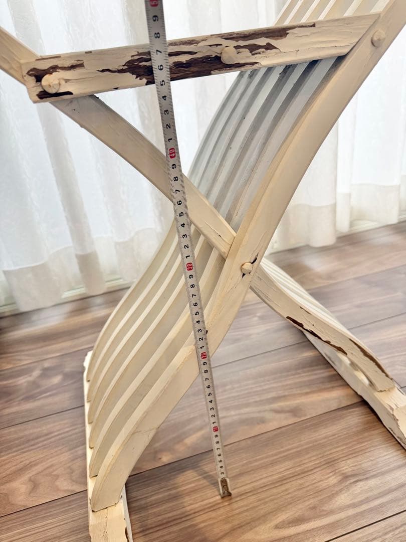 【本日限定】フランス アンティーク サボナローラチェア X脚 折りたたみ椅子