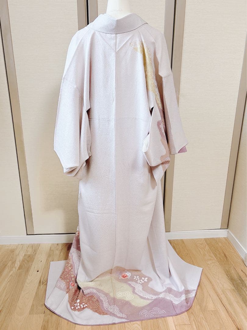 極美品　訪問着　フルセット　裄67 縮緬 卒業式　入学式　お宮参　S M 袋帯