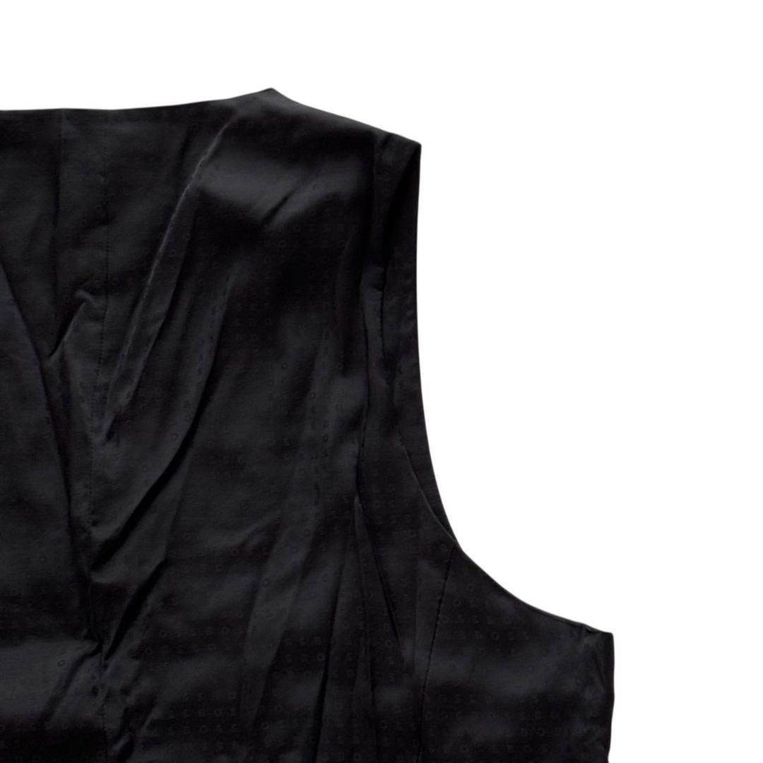 BOSS ヒューゴボス スーツ ベスト ブラック ロゴ ウール メンズ Lサイズ