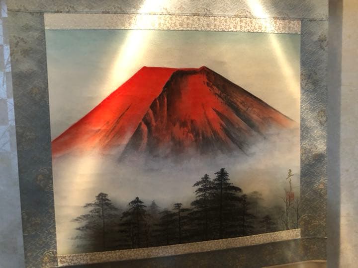 赤富士　掛け軸