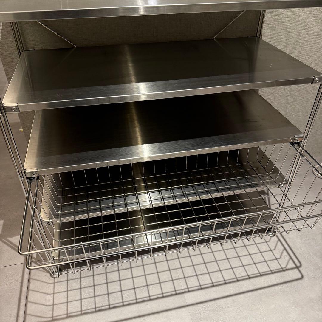 【ガリガリ君さん専用】無印良品ステンレスユニットシェルフワイド小 棚板バスケット