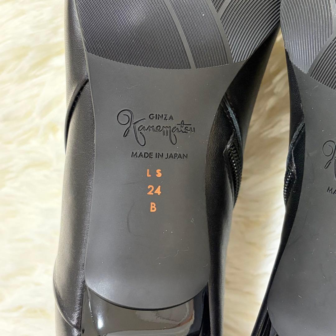 未使用品✨銀座かねまつ レザー ブーティ AQUA BELL 晴雨対応24cm