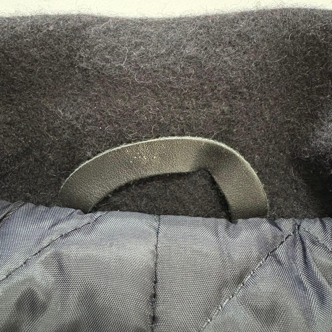 439【希少40 XL相当】米国製 ショット ピーコート メンズ ブラック