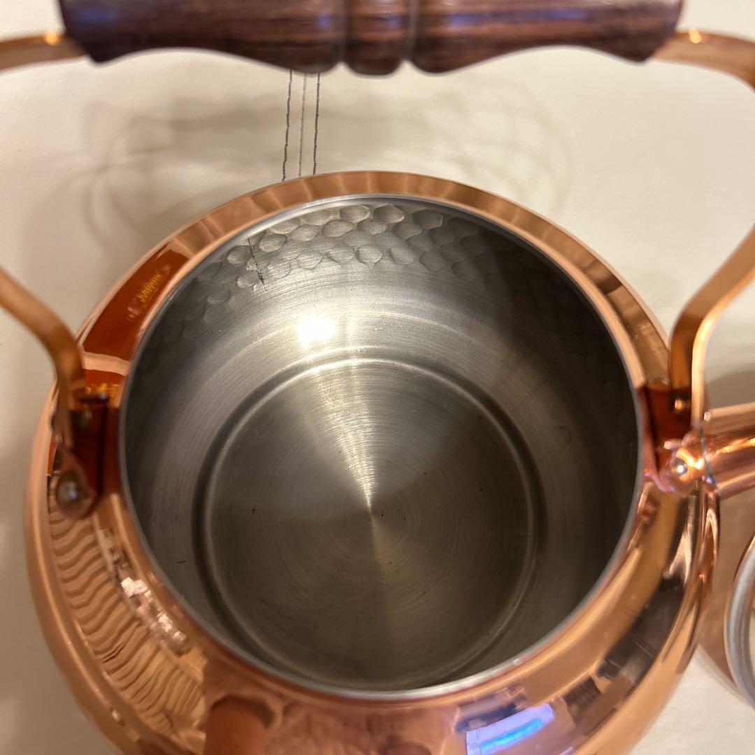 新光金属 COPPER100 純銅製 鎚目入 ケトル 2L やかん 新品未使用品