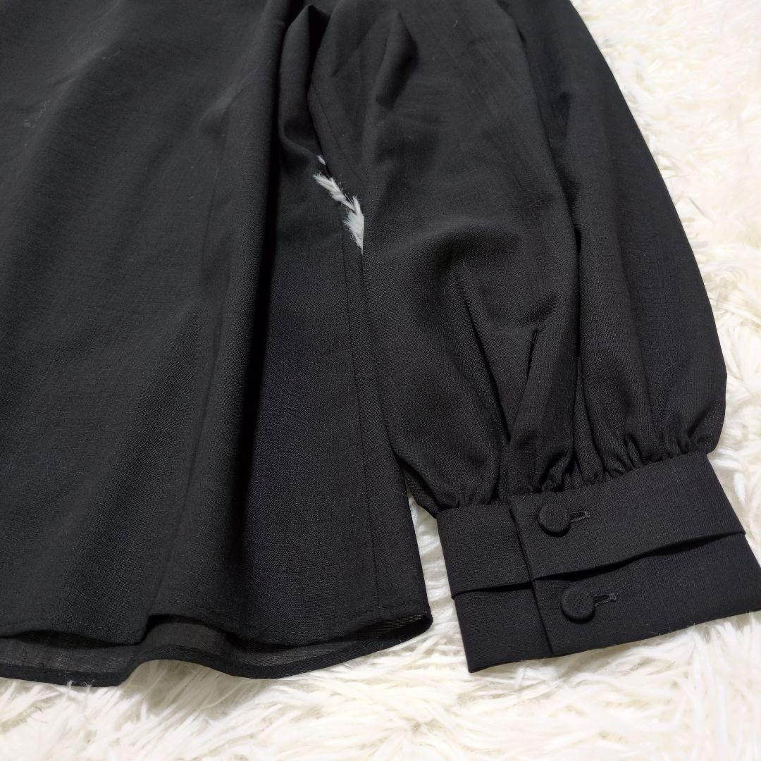 美品【アナイ】ANAYI 黒 ボウタイブラウス 38(M) 透け感 日本製