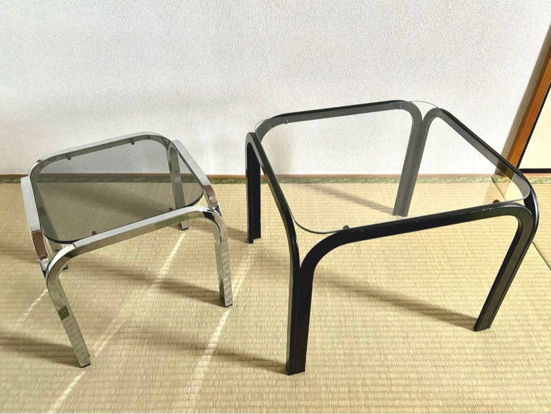 アイアンフレーム ガラステーブル コーヒーテーブル レトロ ミッドセンチュリー