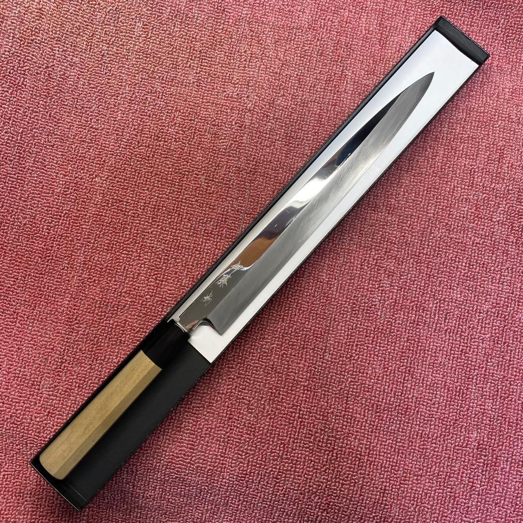 銀三　柳刃包丁　300㎜ 尺0寸　鏡面、本刃付け
