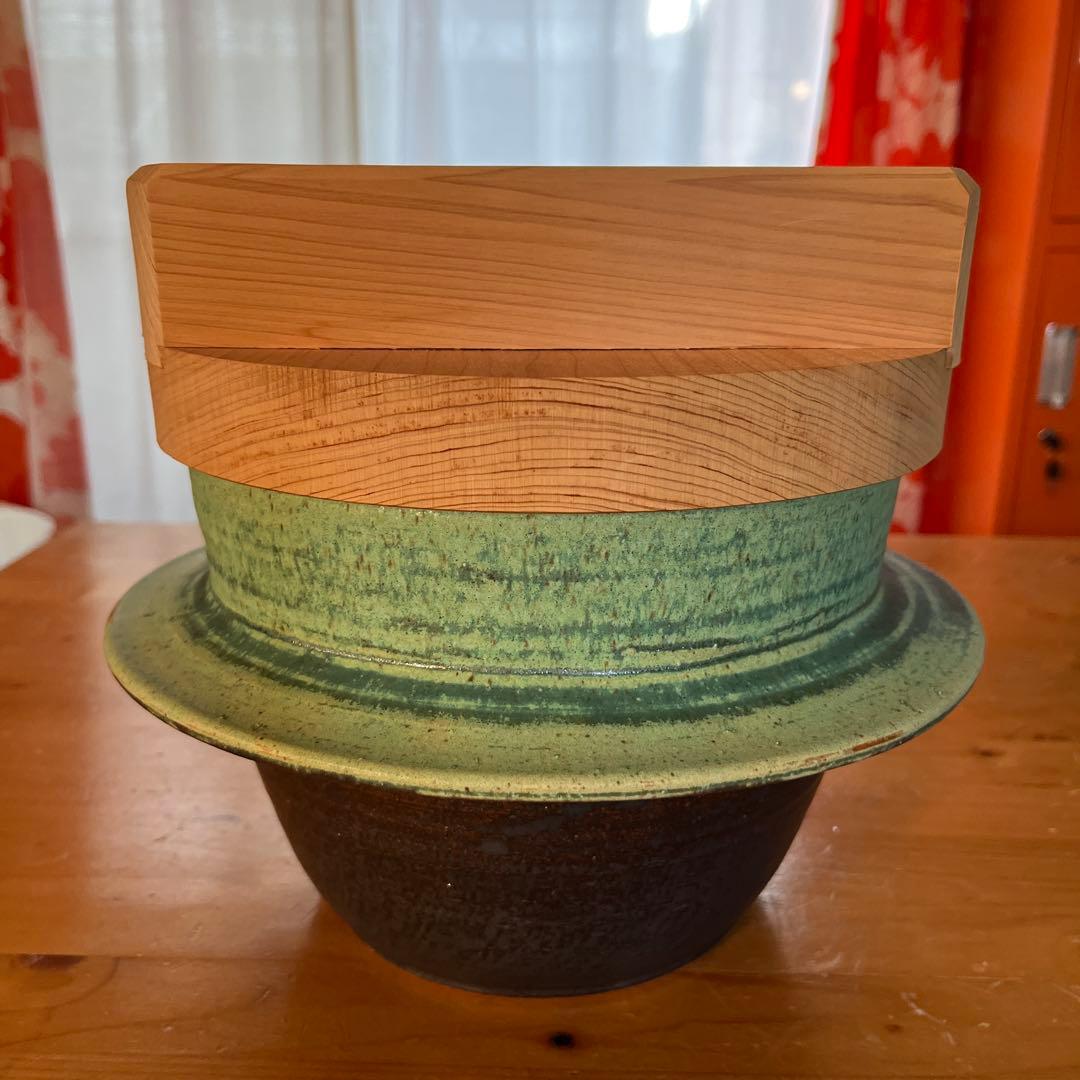 炊飯専用　羽釜土鍋5合　木蓋付き　直火専用　独歩炎