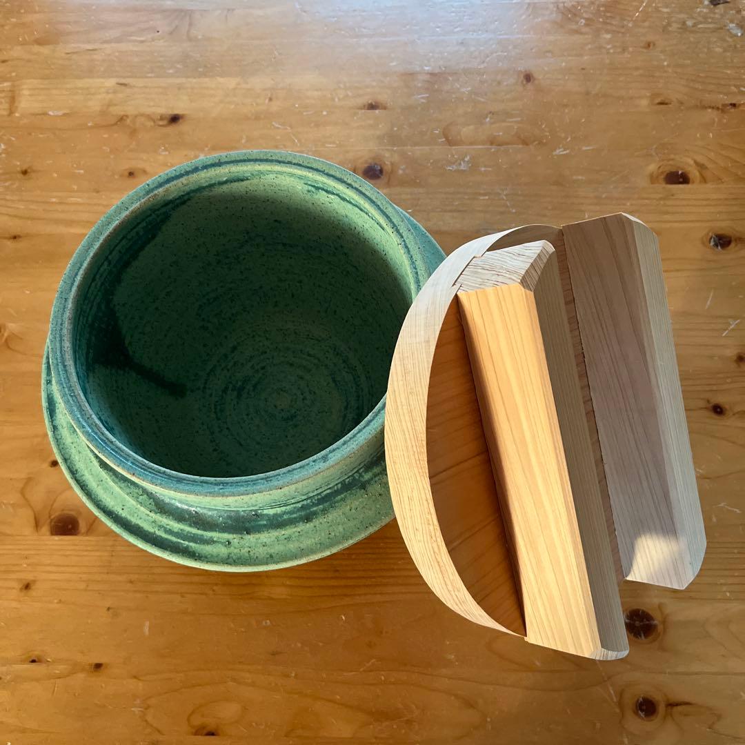 炊飯専用　羽釜土鍋5合　木蓋付き　直火専用　独歩炎