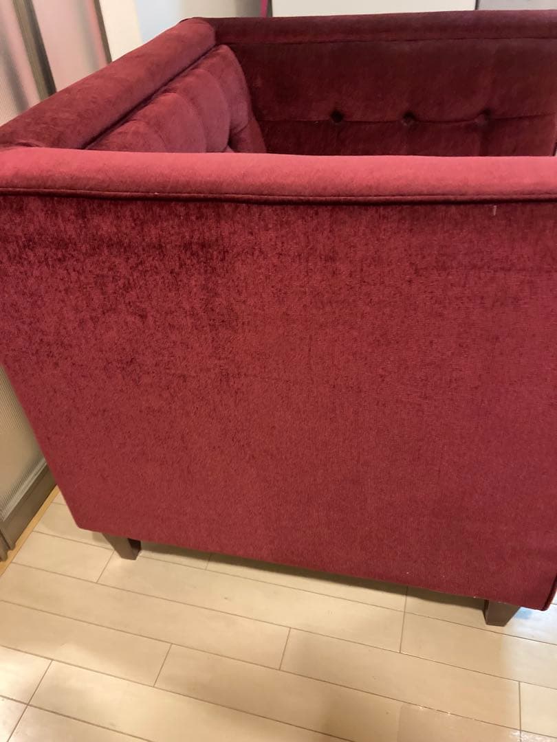 【先物太郎】Oliver オリバー 1人掛けソファ　ボルドー　日本製