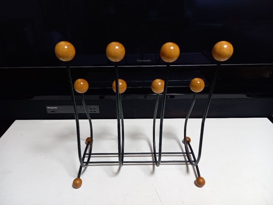 1970's　北欧　ミッドセンチュリー　モダン　ウッドボール　マガジンラック