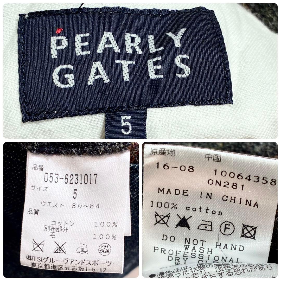 未使用✨PEARLY GATES ツィード×デニム パンツ 切り替え ゴルフ L