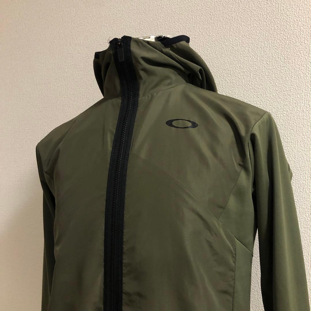 オークリー ジップアップ パーカー 裏起毛メッシュ◆カーキ Mサイズ