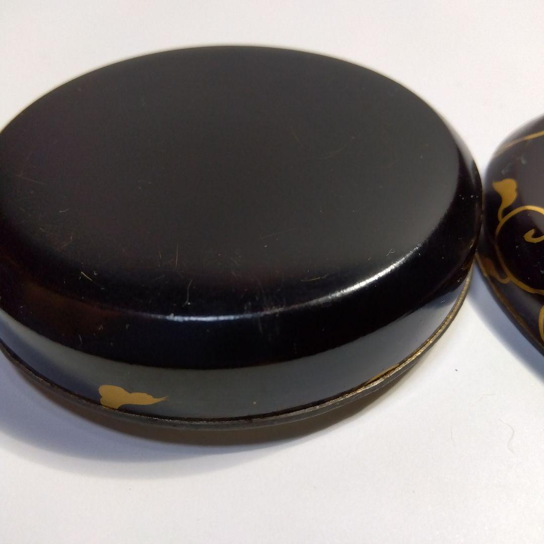京都　蒔絵　香合　共箱　漆器　天然木　内金泊　合わせ銀輪造り