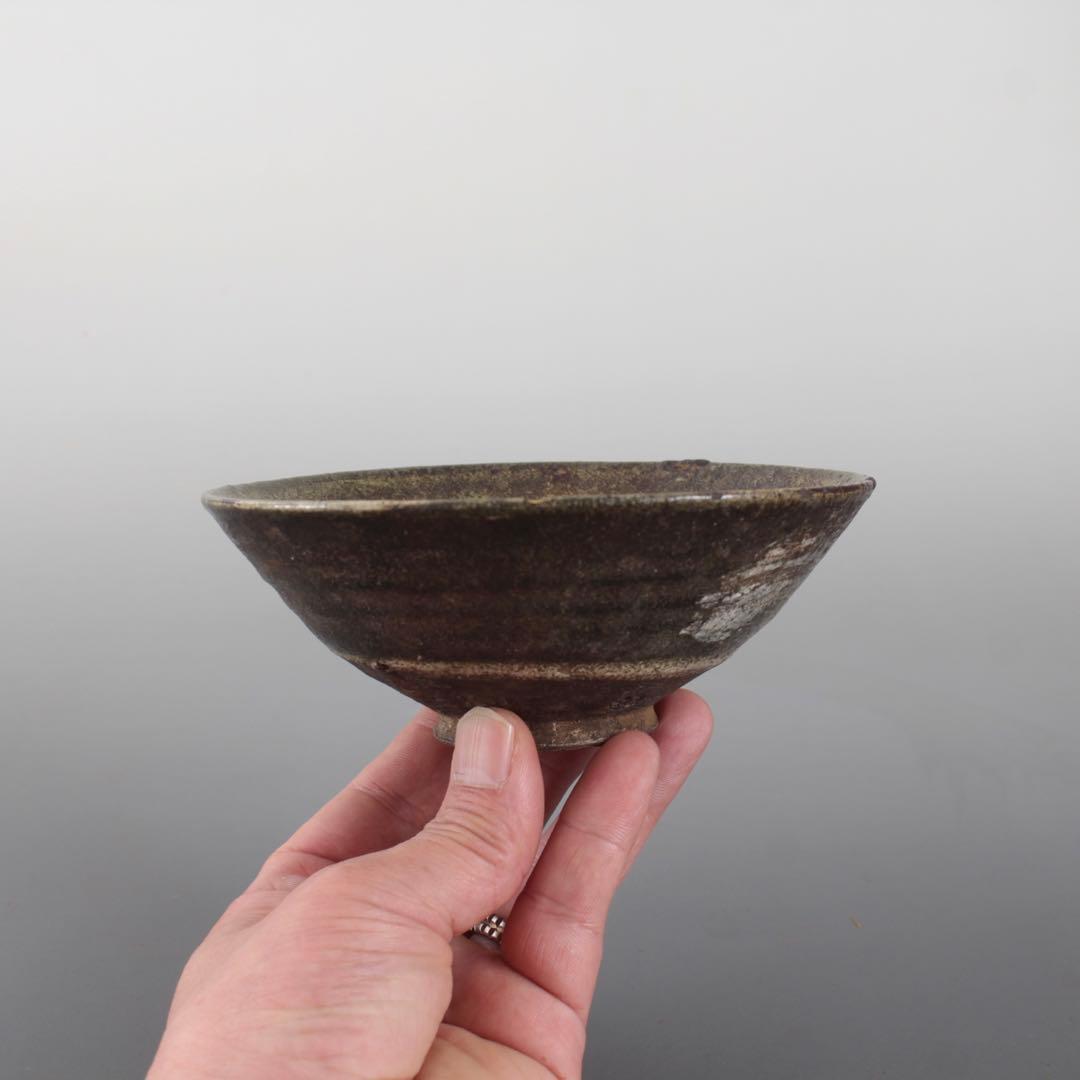 「初雪」はけめ 茶碗 加藤石春 茶道具 古美術 古道具 アンティーク