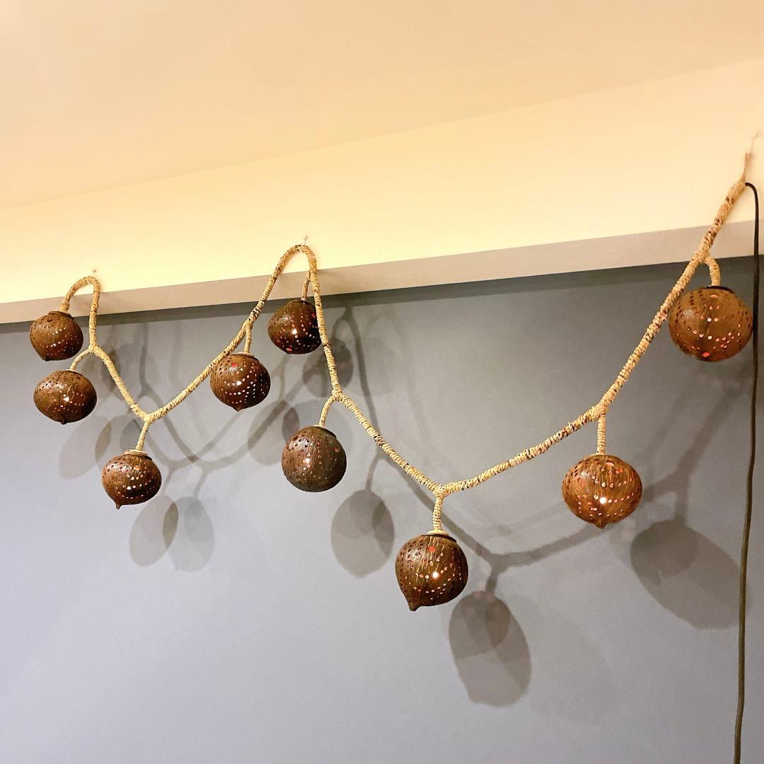 未使用品！おしゃれ！アジアン雑貨　ヤシの実ライト　間接照明