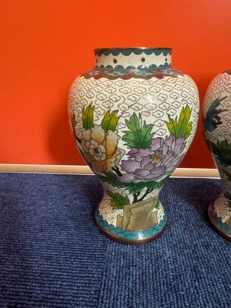 1850  七宝焼　景泰藍　花瓶2客