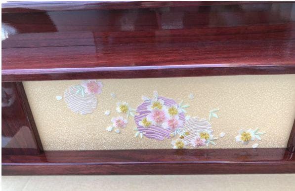 メ1488A 新品 坂玉台付 お雛様収納付き屏風セット訳あり