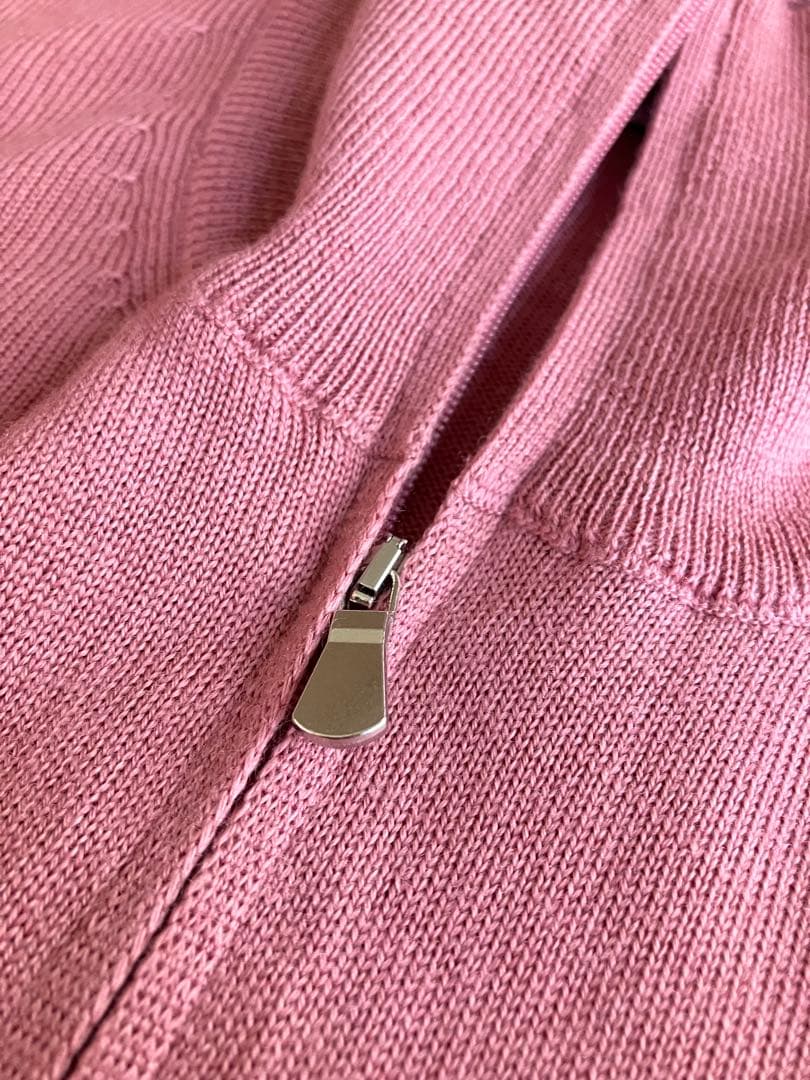 GRAN SASSO メリノウール 12G ハーフジップニット ピンク 52