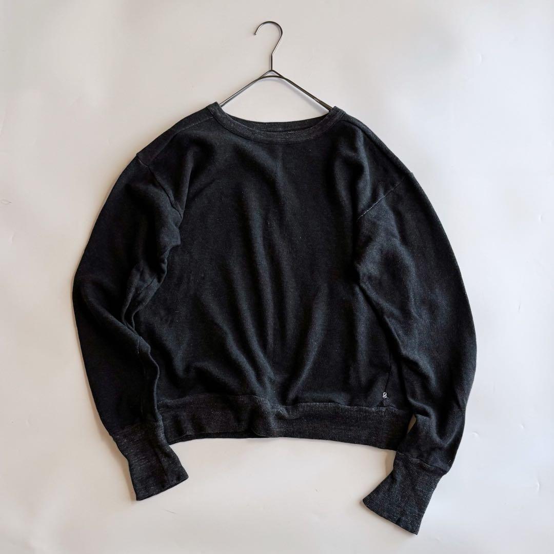 45rpm 45R クルーネックスウェット チャコールグレー　墨黒 3