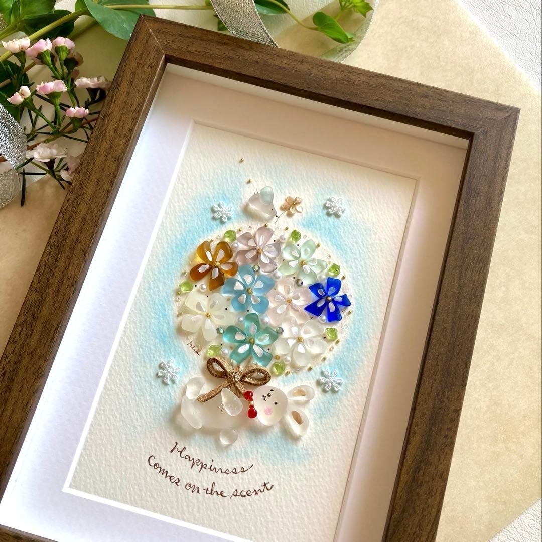 みときち　オーダー受付　シーグラス／天然石／フレームアート