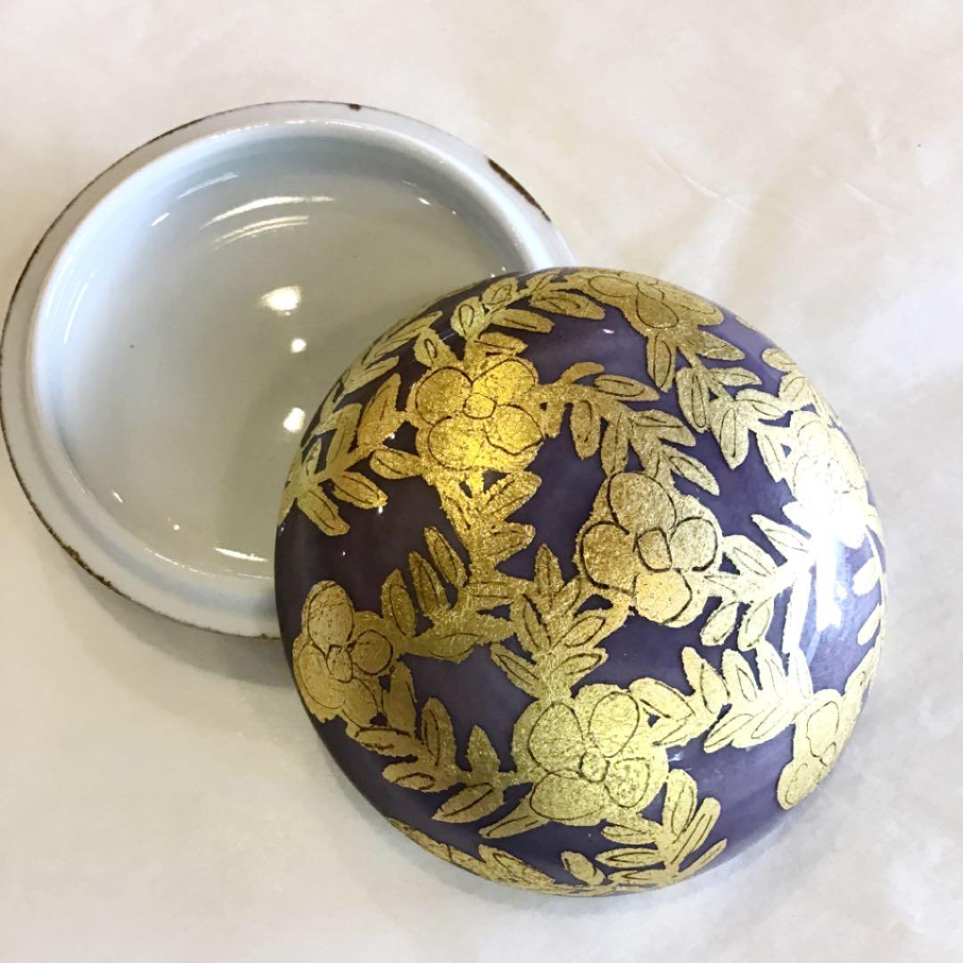 【茶道具】金襴手香合 小野珀子作