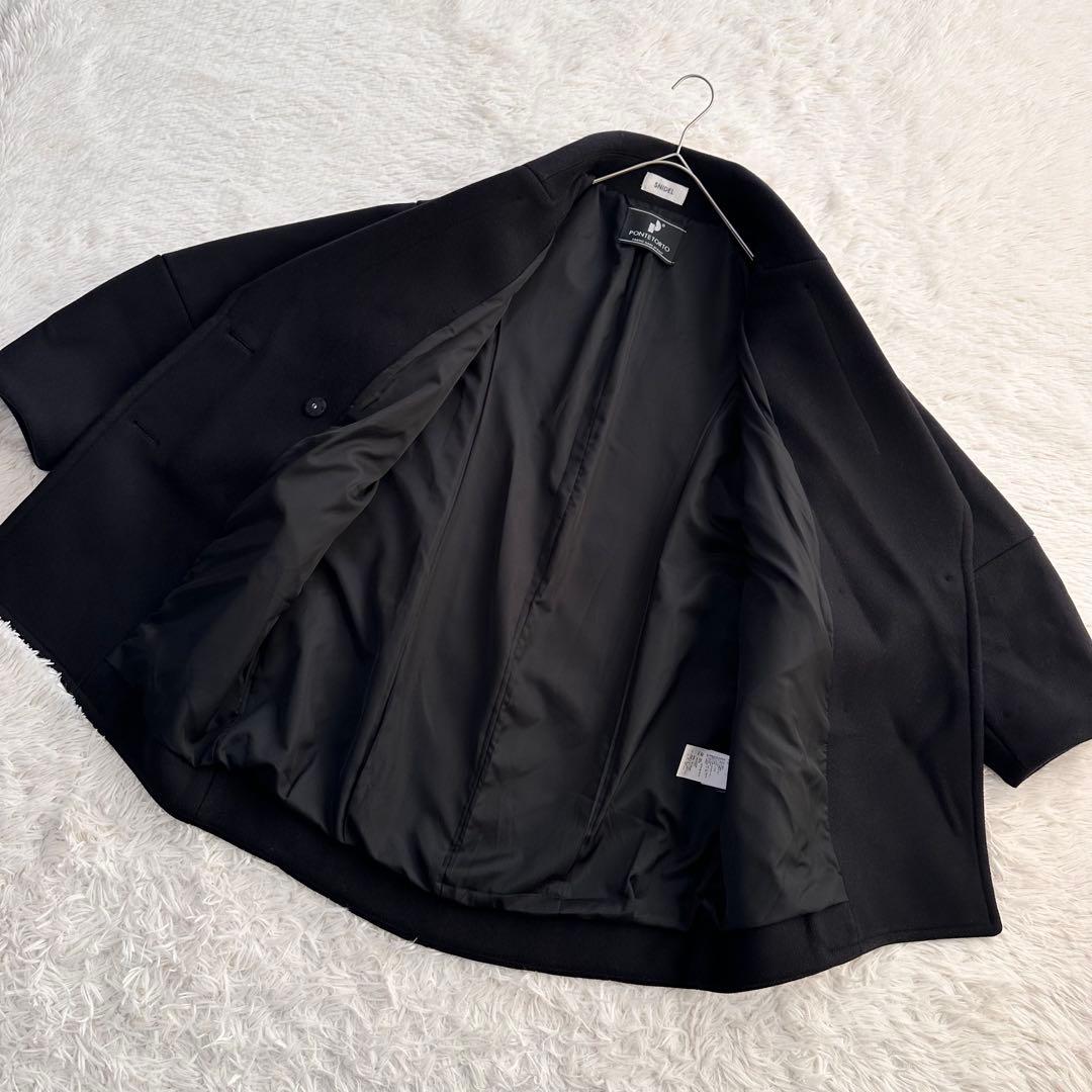 SNIDEL ウールコクーンダブルコート オーバーサイズ イタリア生地 ブラック