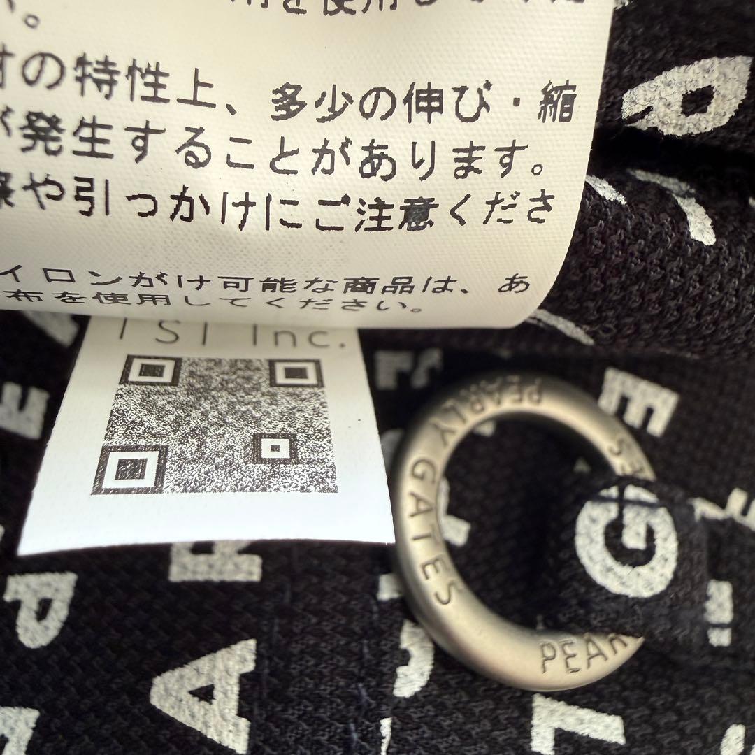 現行モデル　パーリーゲイツ　パンツ　総柄　黒　白　XL〜XXL相当 ストラップ付