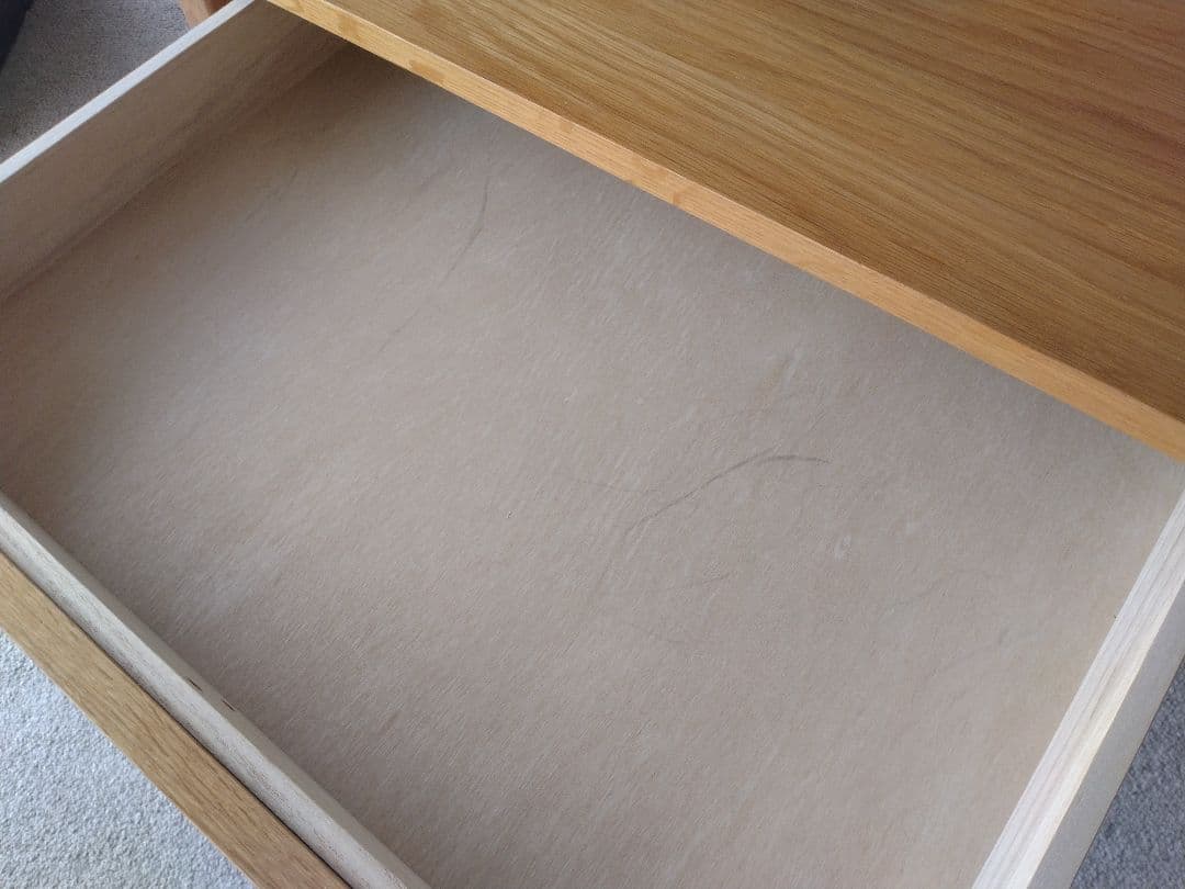 【すだ】MUJI/無印良品 無垢オーク材デスク110cm引出付/学習机