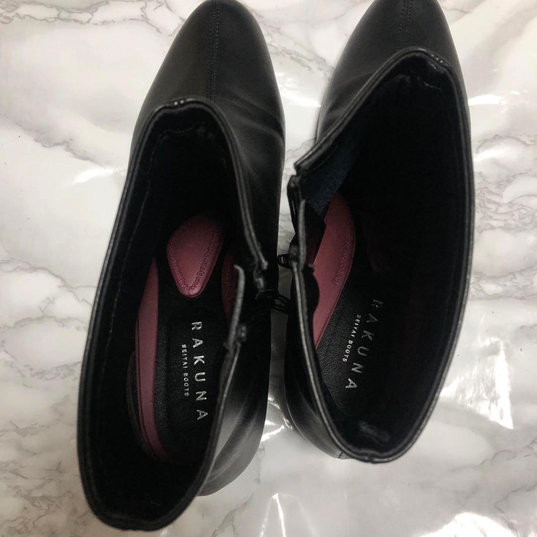 美品✨️ RAKUNA 整体ブーツ サイドジップ ショートブーツ ラクナ Lサイズ