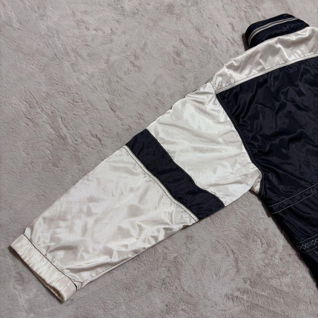 アシックス 90’s 上下 ウインドブレーカー セットアップ 光沢 白　ジャージ