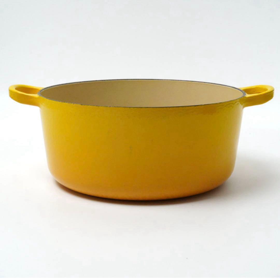 【美品】LE CREUSET　ココット ロンド ディジョンイエロー　24cm