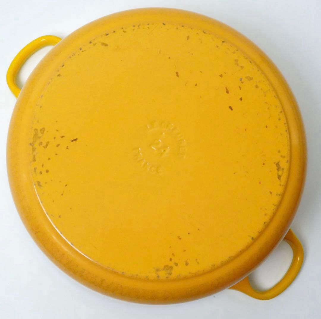 【美品】LE CREUSET　ココット ロンド ディジョンイエロー　24cm