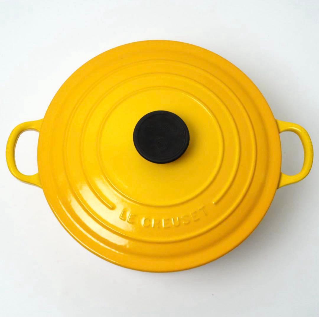 【美品】LE CREUSET　ココット ロンド ディジョンイエロー　24cm