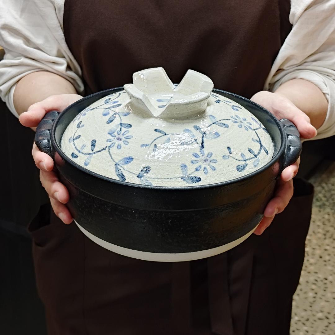 再値下げ【新品・未使用】萬古焼　セラミック加工IH土鍋　7号　IH/直火対応