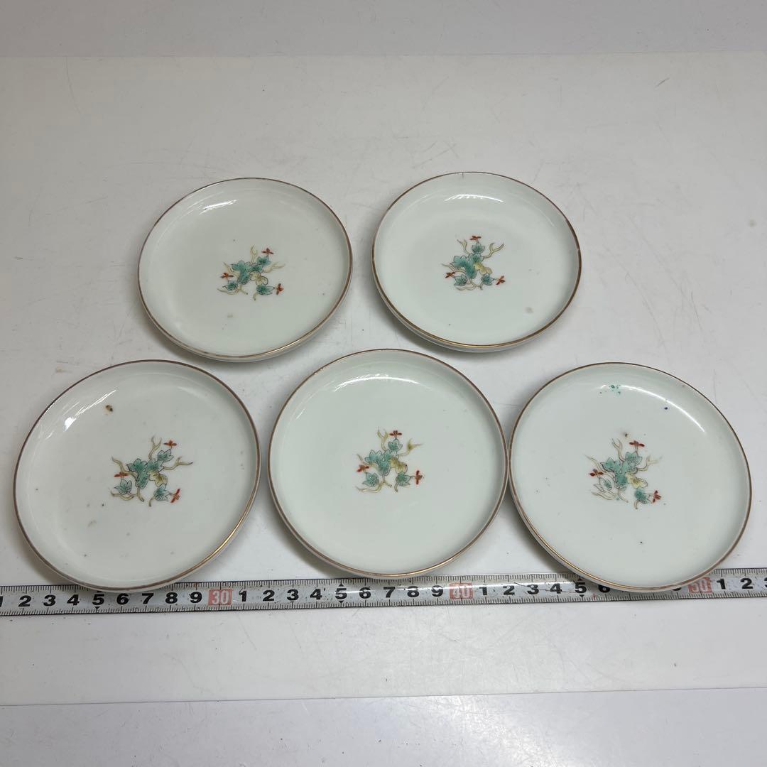 江戸後期　柿右衛門蓋茶碗　5客　幅約11㎝　 東R8-0214☆2F