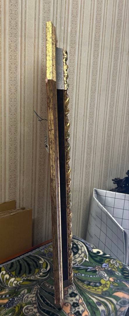 イタリア製　アンティーク　八角　特大ミラー　姿見　インテリア　風水　壁掛け