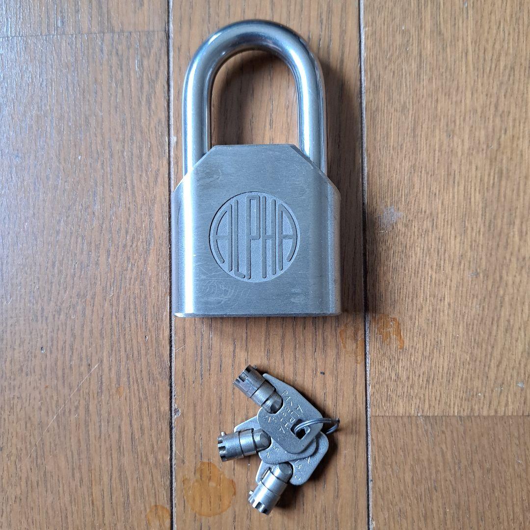 ALPHA ステンレス 南京錠 NO.2780-65 鍵3本付き