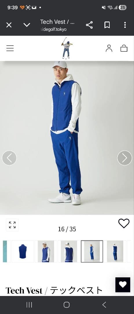 Eastside Golf テックベスト S ネイビー ゴルフベスト