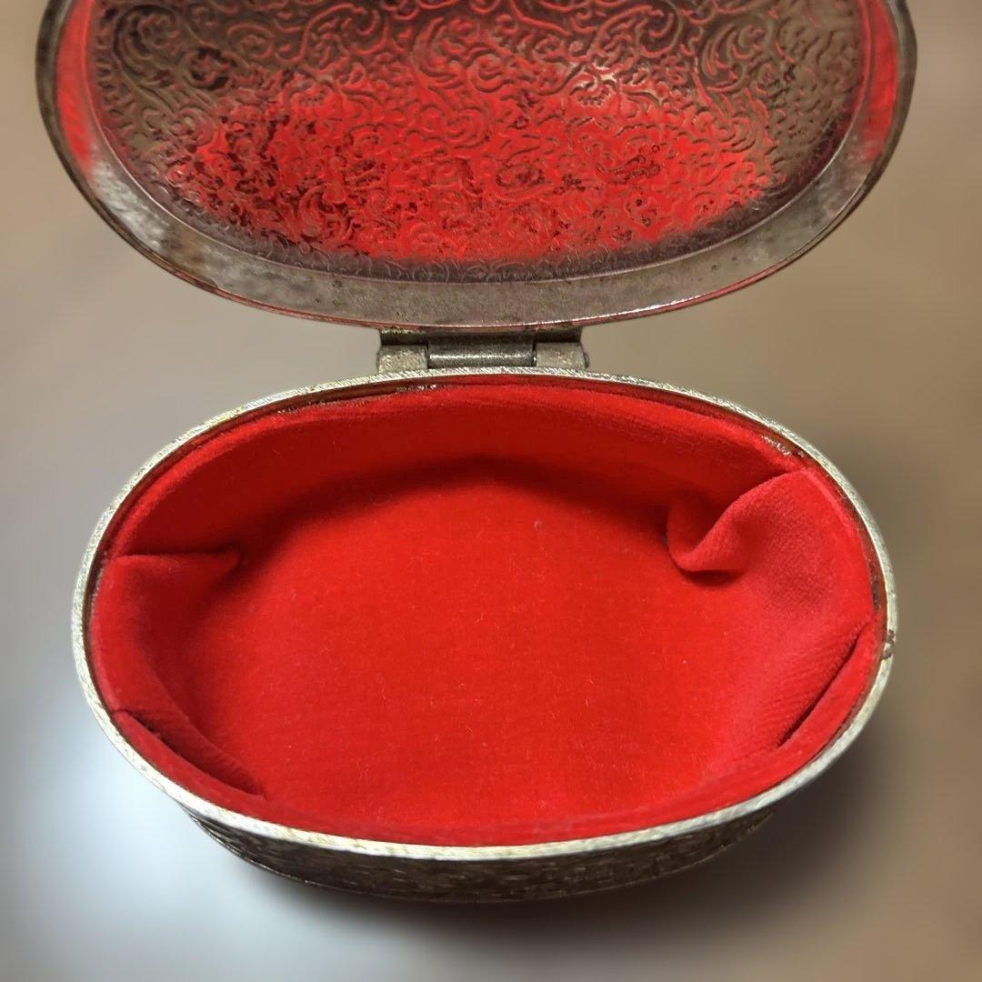 イギリス　シルバープレート　ジュエリーボックス　ヴィンテージ