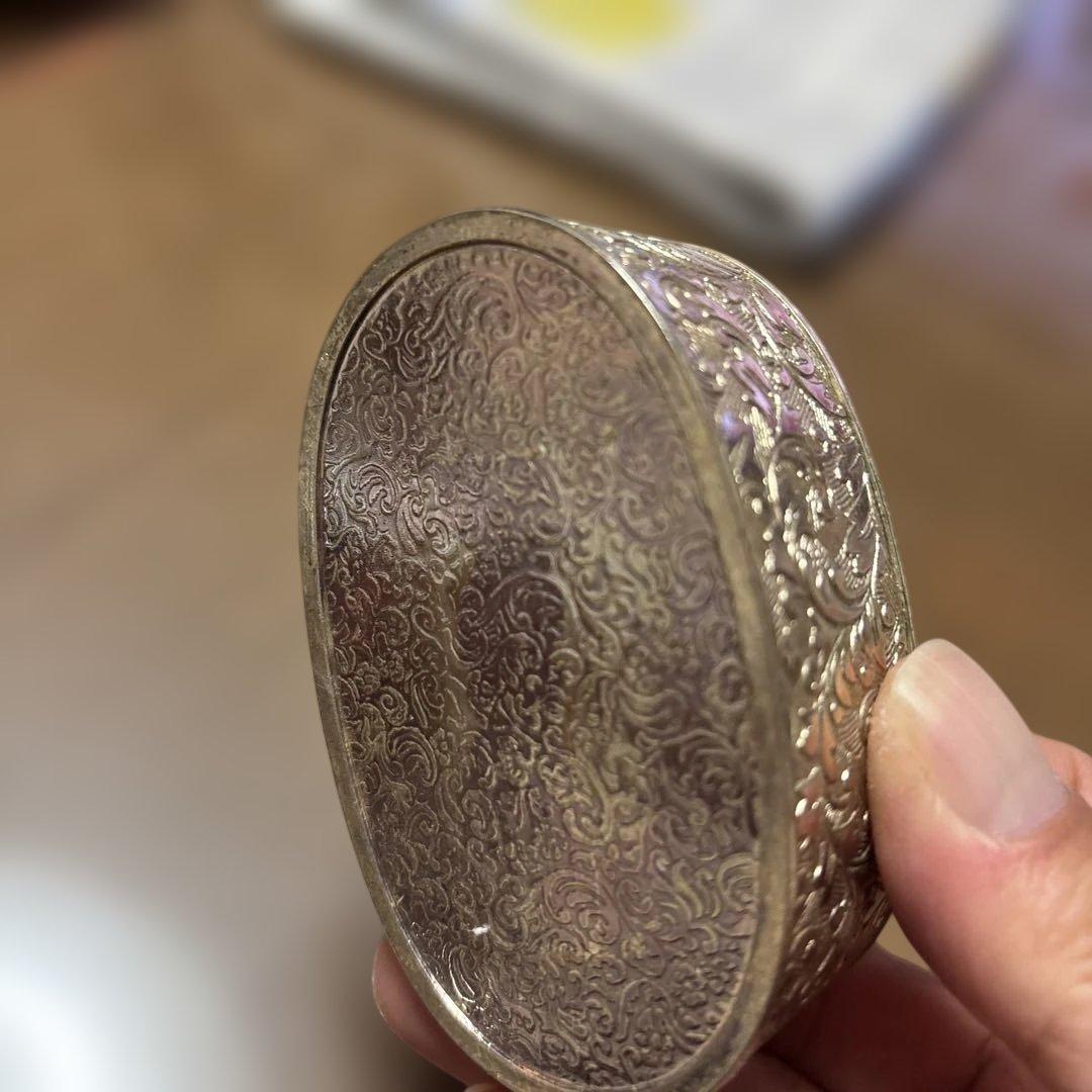 イギリス　シルバープレート　ジュエリーボックス　ヴィンテージ