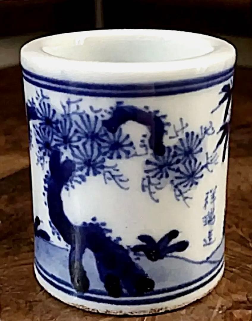 茶器 煎茶 道具 染付 蓋置 共箱 時代