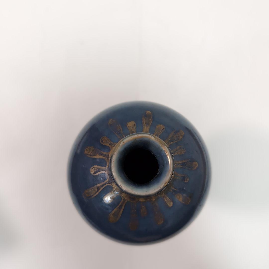 【骨董品】古清水瑠璃金彩手瓶子