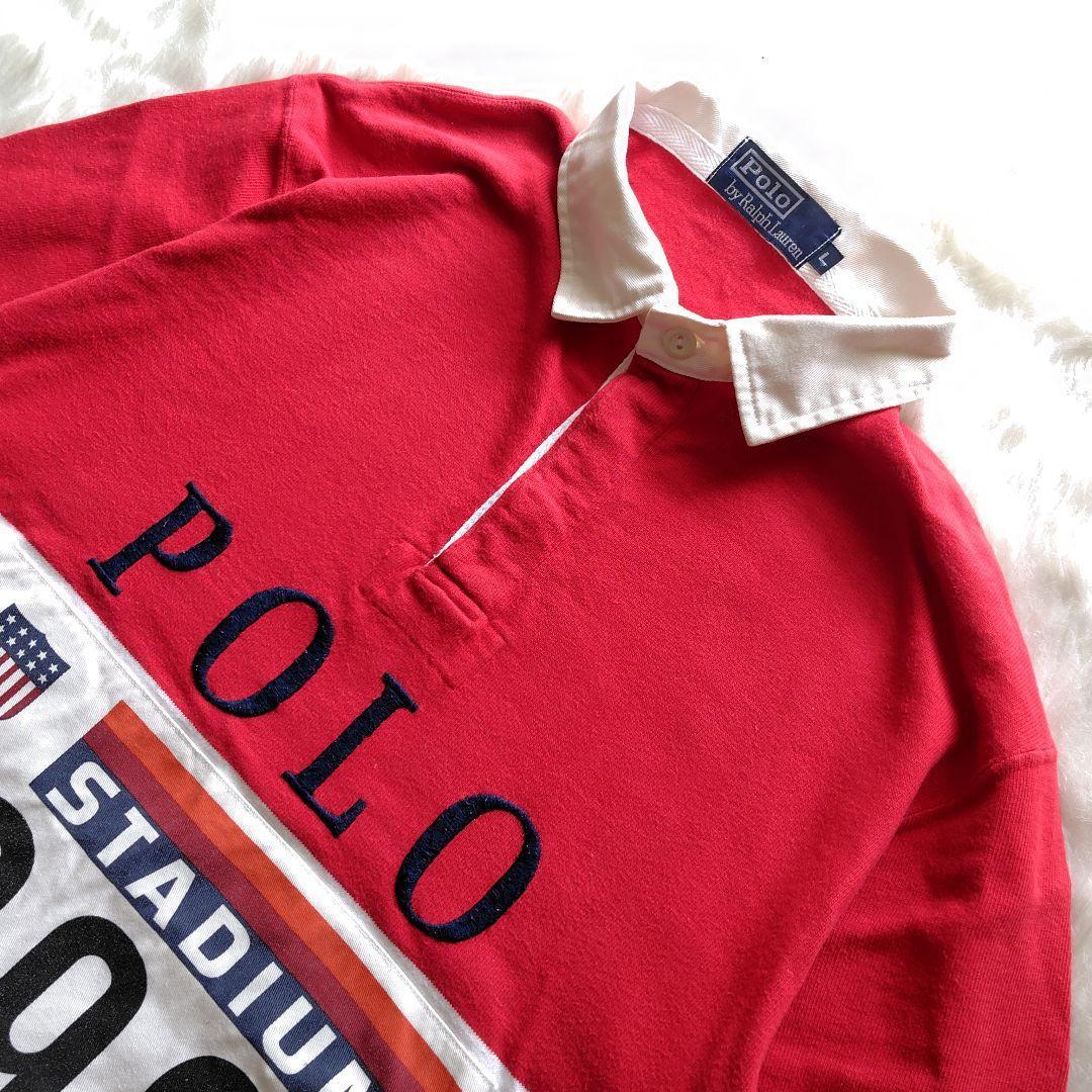 ✨大きいサイズ✨ラルフローレン★1992 スタジアム ラガーシャツ★L★超名作