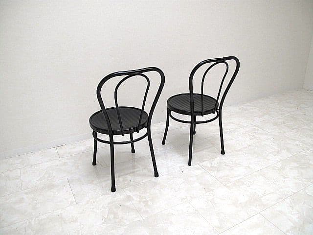 カサブランカ ベントスチールチェア 2脚セット ブラック 　 ダイニングチェア
